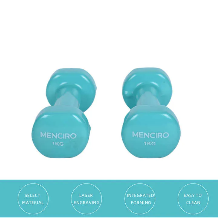 بيع بالجملة مجموعة دمبلز سداسي من الفينيل .  Wholesale Color Coated Vinyl Hex Dumbbell