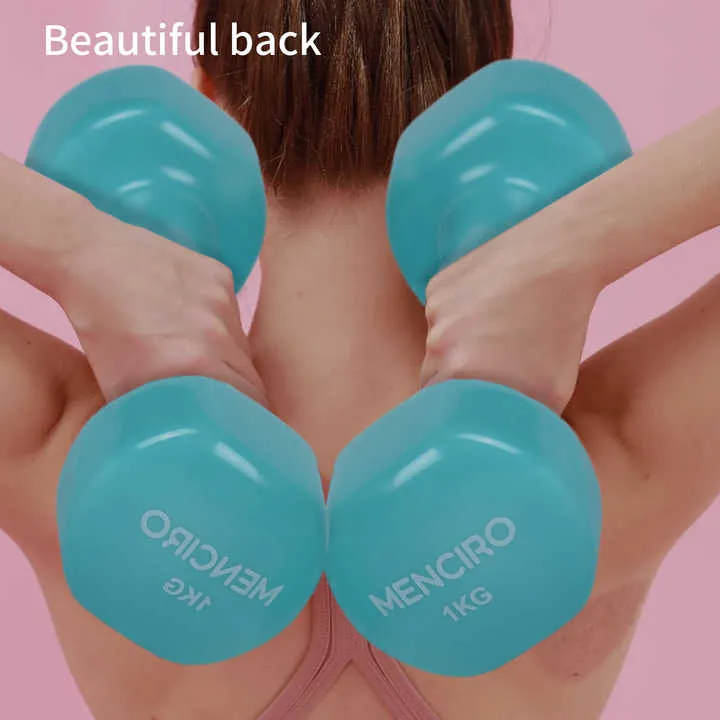 بيع بالجملة مجموعة دمبلز سداسي من الفينيل .  Wholesale Color Coated Vinyl Hex Dumbbell