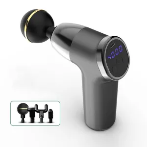 20-Speed Electric Shock Muscle Massage Gun | With LCD | Gray