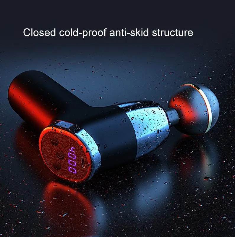 20-Speed Electric Shock Muscle Massage Gun | With LCD | Gray