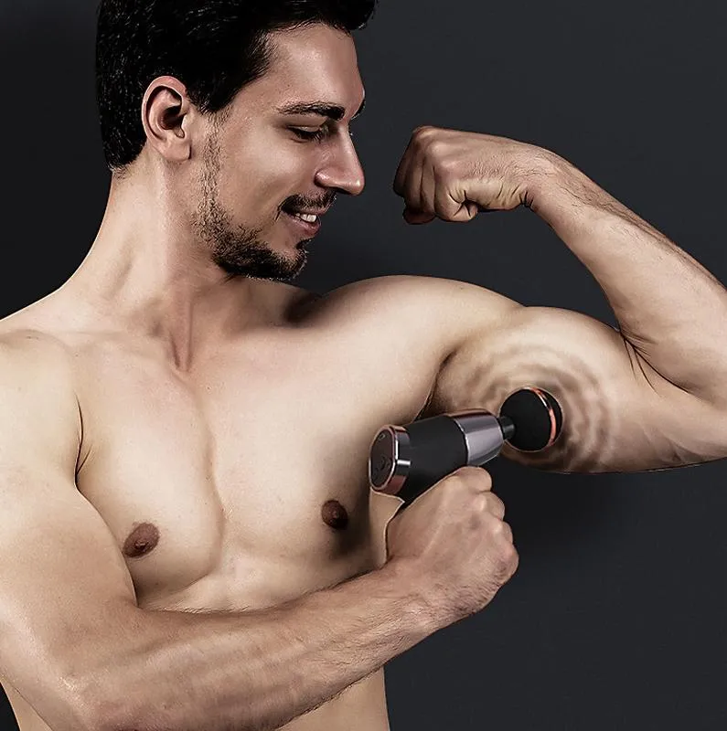20-Speed Electric Shock Muscle Massage Gun with LCD Screen | Black