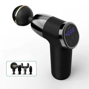 20-Speed Electric Shock Muscle Massage Gun with LCD Screen | Black