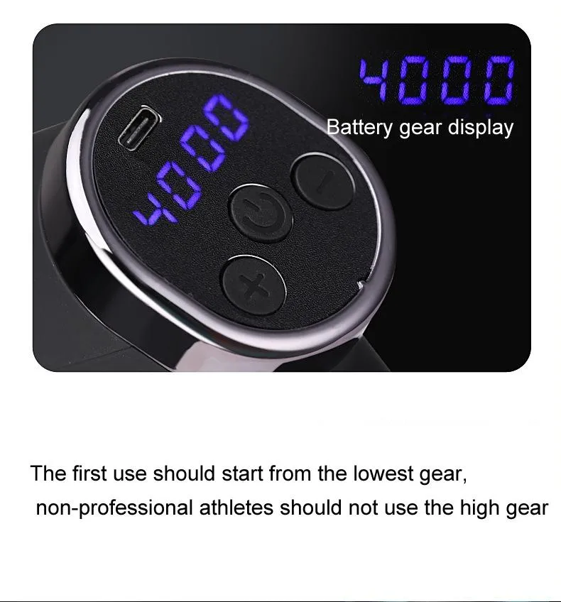 20-Speed Electric Shock Muscle Massage Gun with LCD Screen | Black