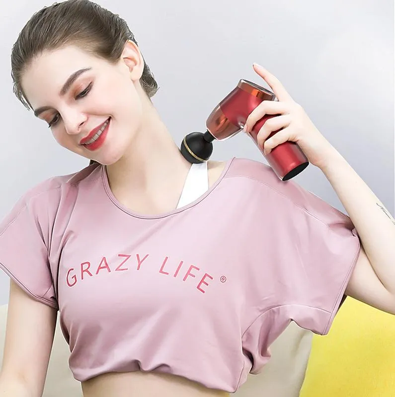 20-Speed Electric Shock Muscle Massage Gun with LCD Screen | Black