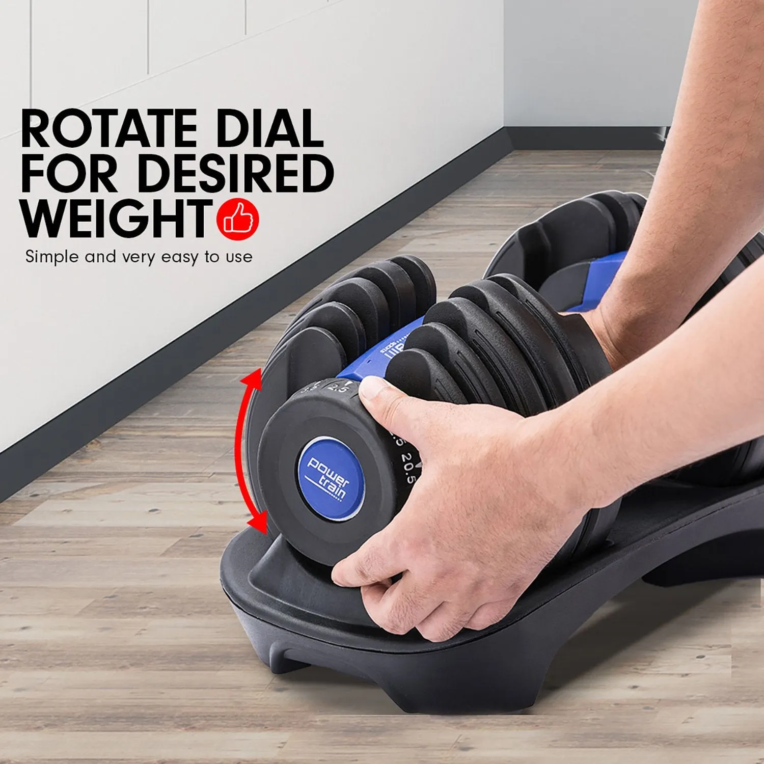 24KG Adjustable Home Gym Dumbbell | Blue