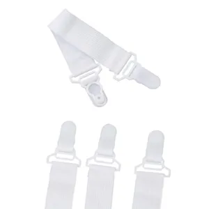 4 Pc Sheet Grippers Bed  Elastic Straps Fasteners Clasp Suspender Clips