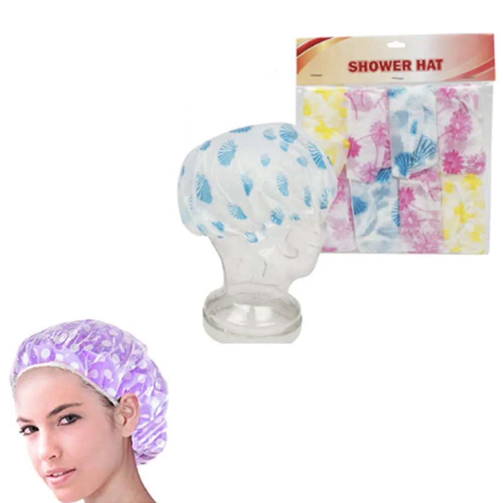8 Pack Disposable Shower Caps Plastic Clear Hair Waterproof Cap Bath Hotel Travel