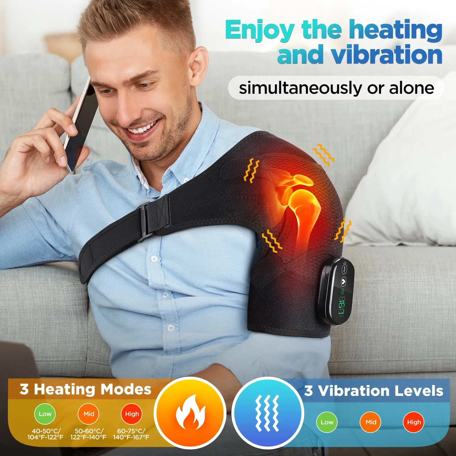Adjustable Electric Shoulder Massager For Pain Relief