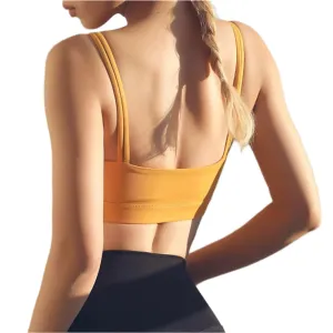 Black Double Shoulder Belt Yoga Vest
