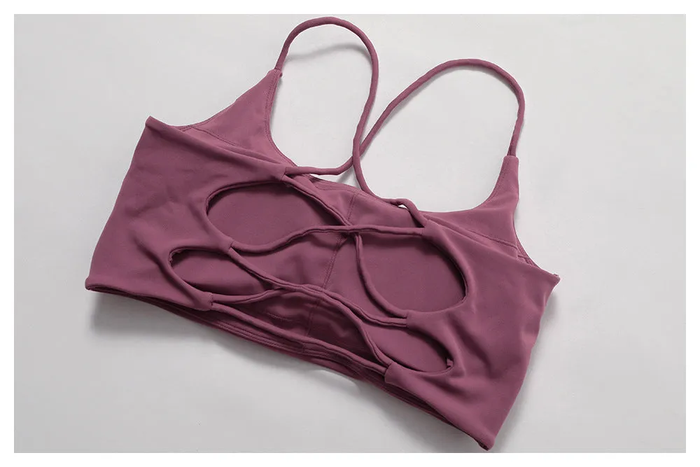 Cross back sports bra
