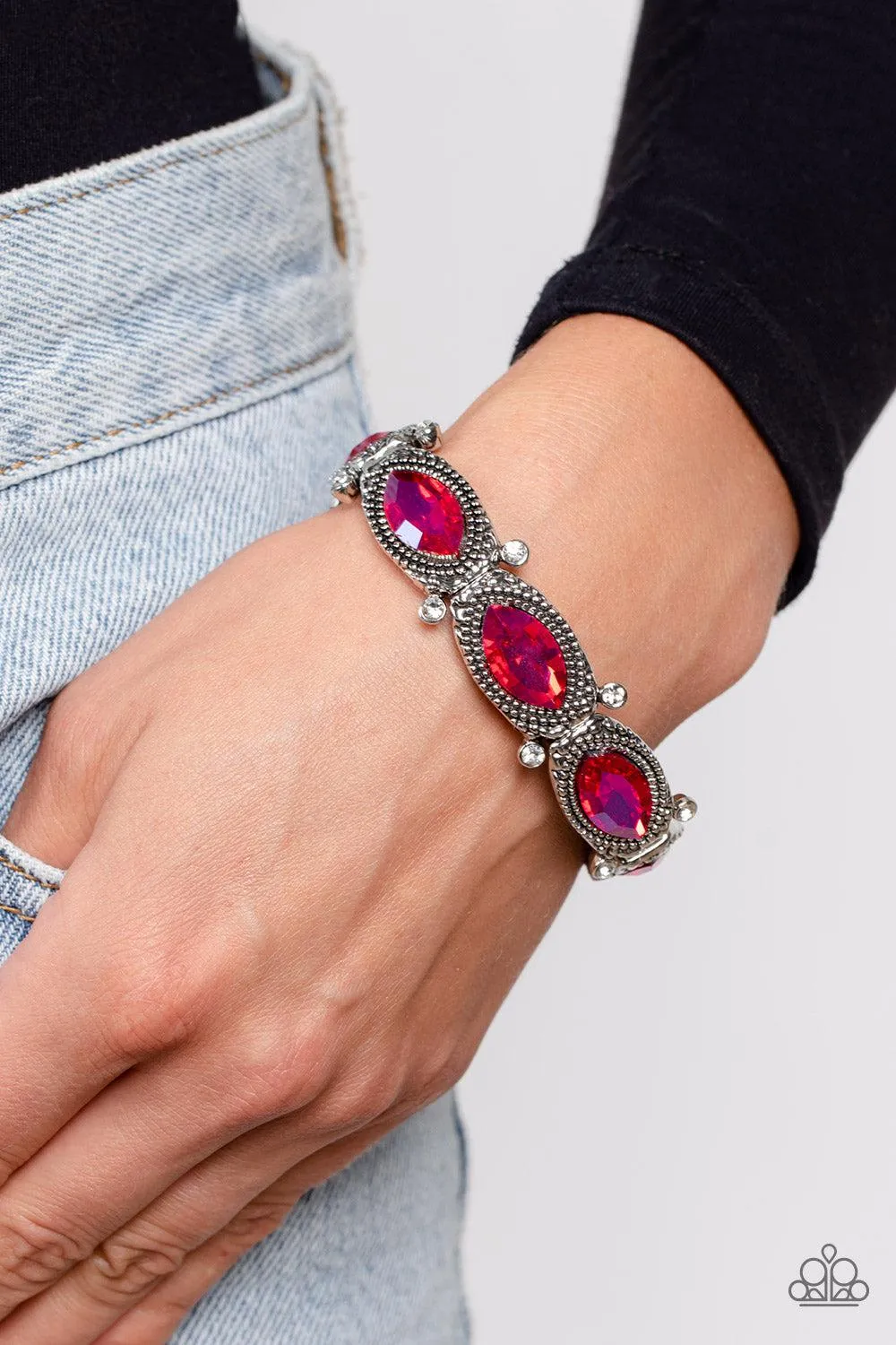 Dancing Diva Pink Rhinestone Bracelet - Paparazzi Accessories