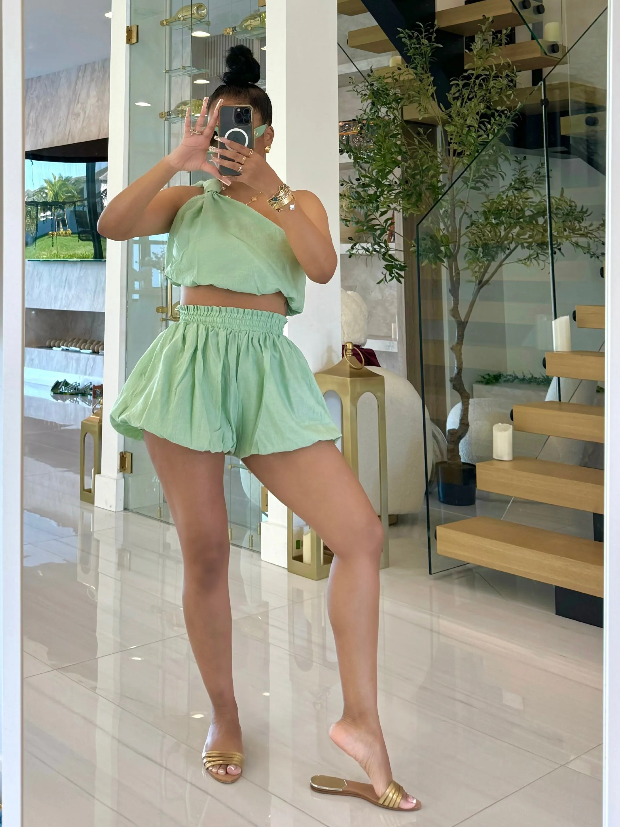Knotty Girl bubble short set