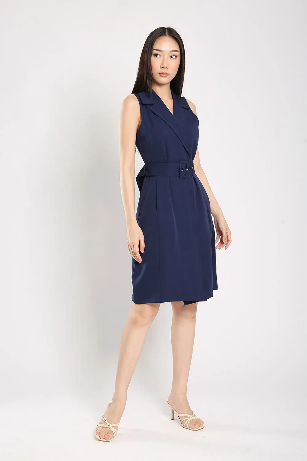 Olwyn Dress in Navy Blue