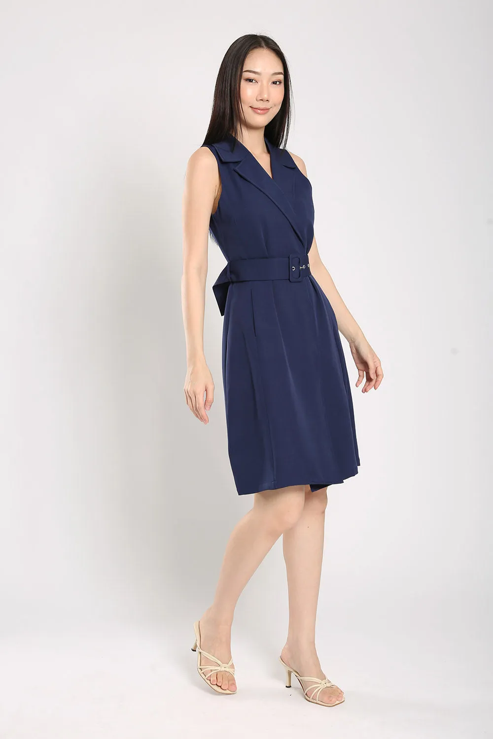Olwyn Dress in Navy Blue