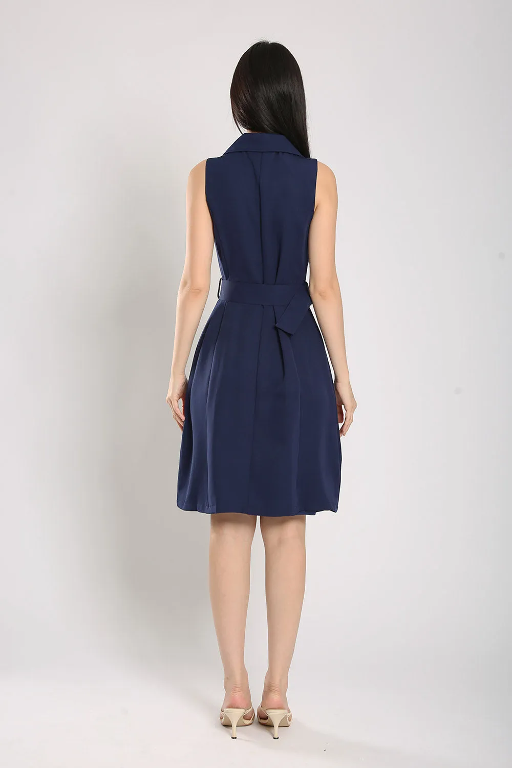 Olwyn Dress in Navy Blue