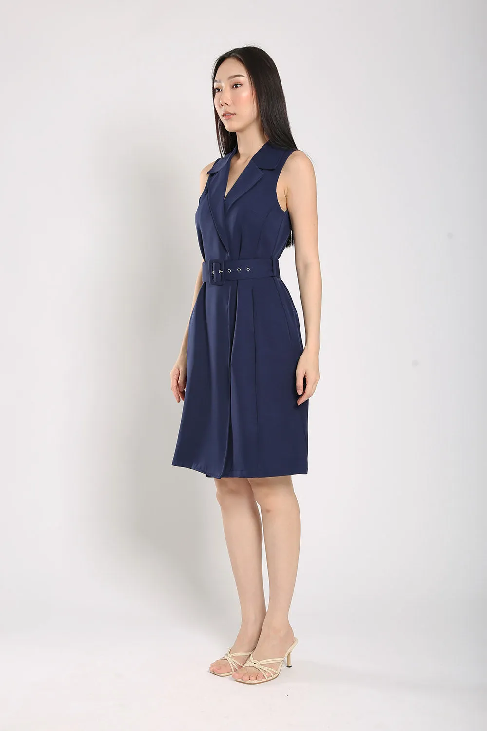 Olwyn Dress in Navy Blue