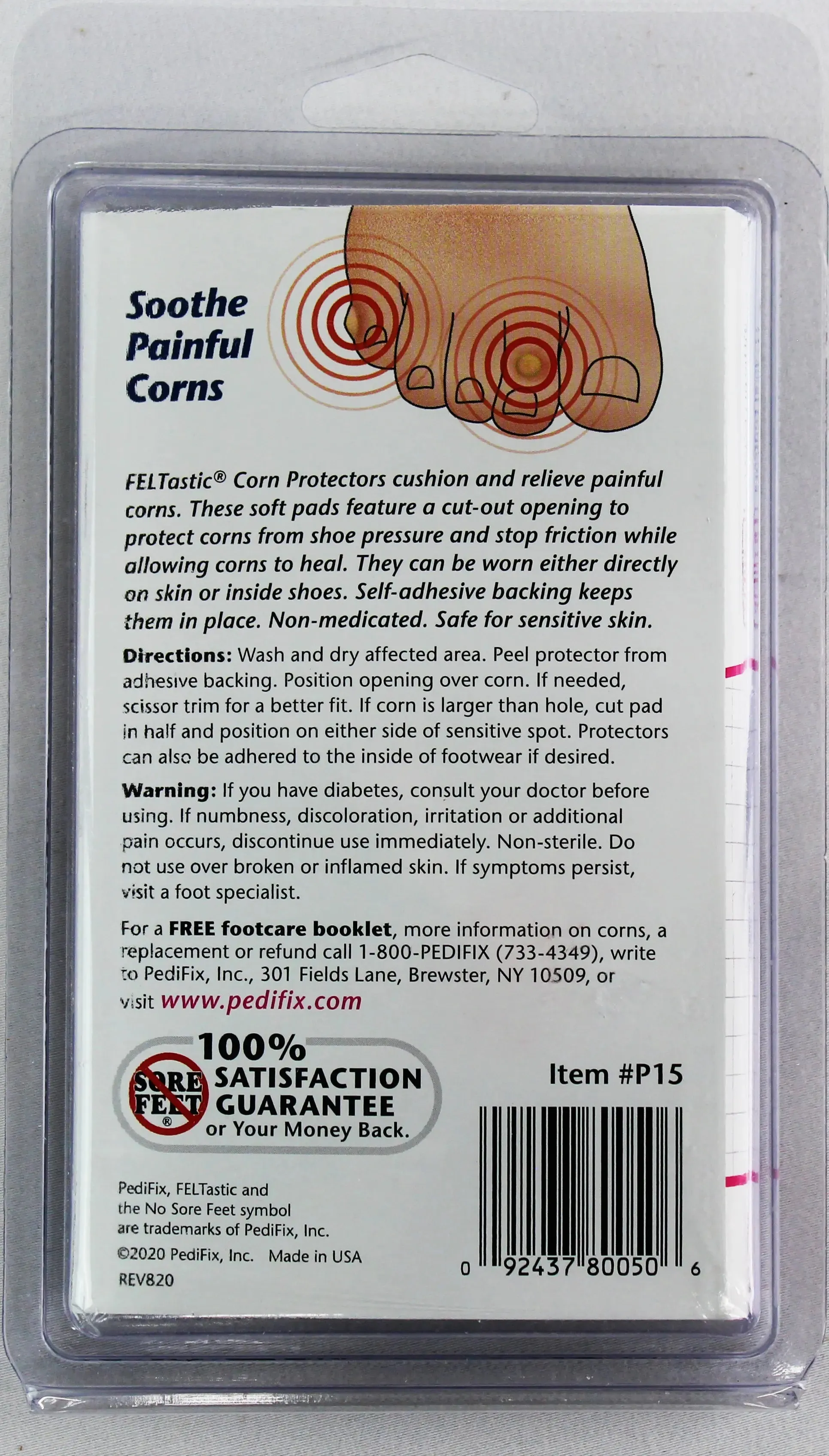 PediFix Felt Corn Protectors  Soft Cushioning for Painful Corns