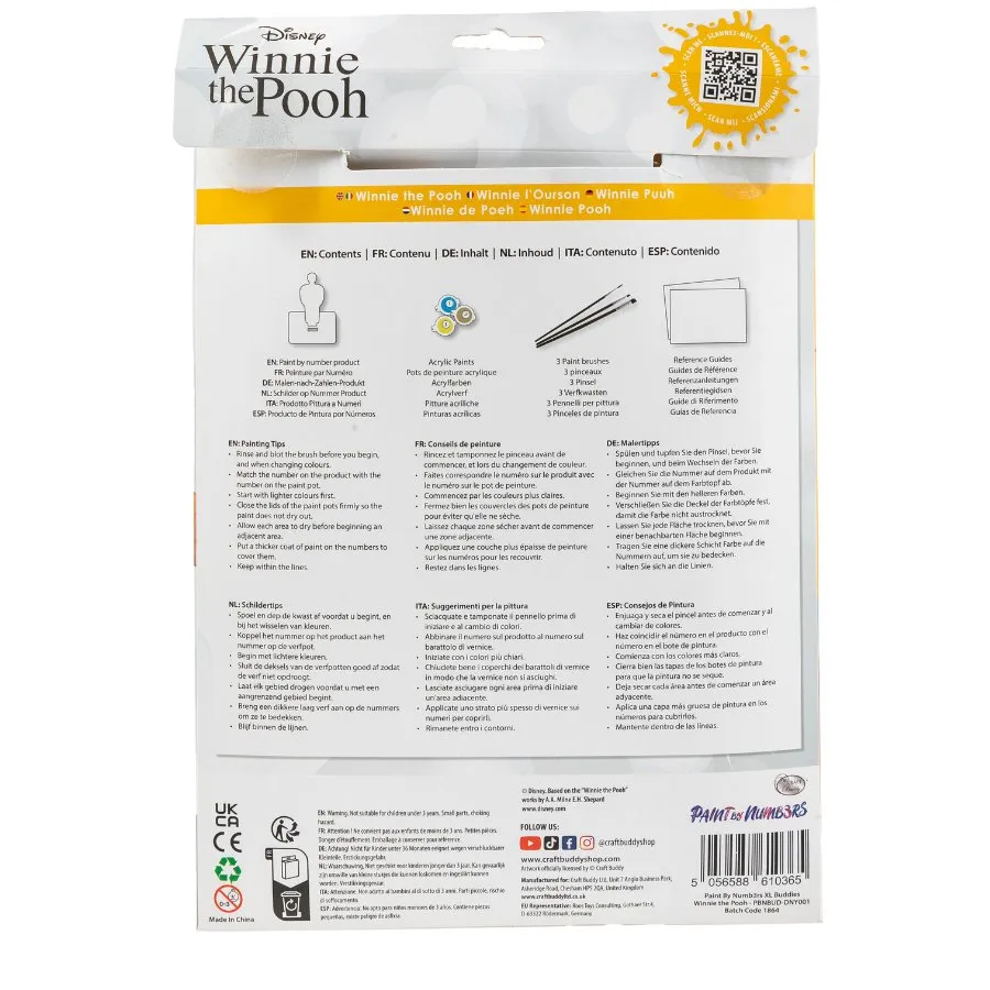 "Winnie the Pooh" Disney Paint By Numbers XL Buddies Kit