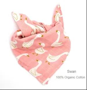 Set of 2 : Multi Purpose Muslin Wrap- Swan Print