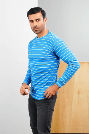 Shades Of Blue Light Ribbed Sweatshirt
